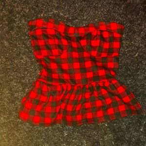 dELiA*s Red and Black Plaid Tube Top